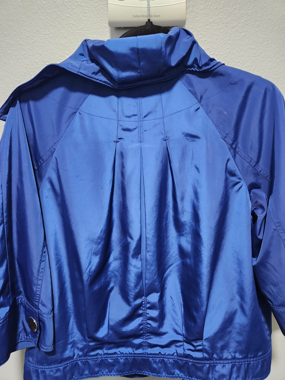 Shiny Blue Button-Front Jacket - Picture 6 of 6